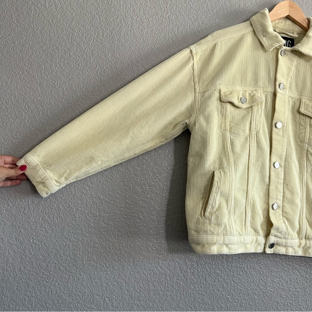 BDG Medium Trucker Jacket Button Up Collared Pale… - image 2